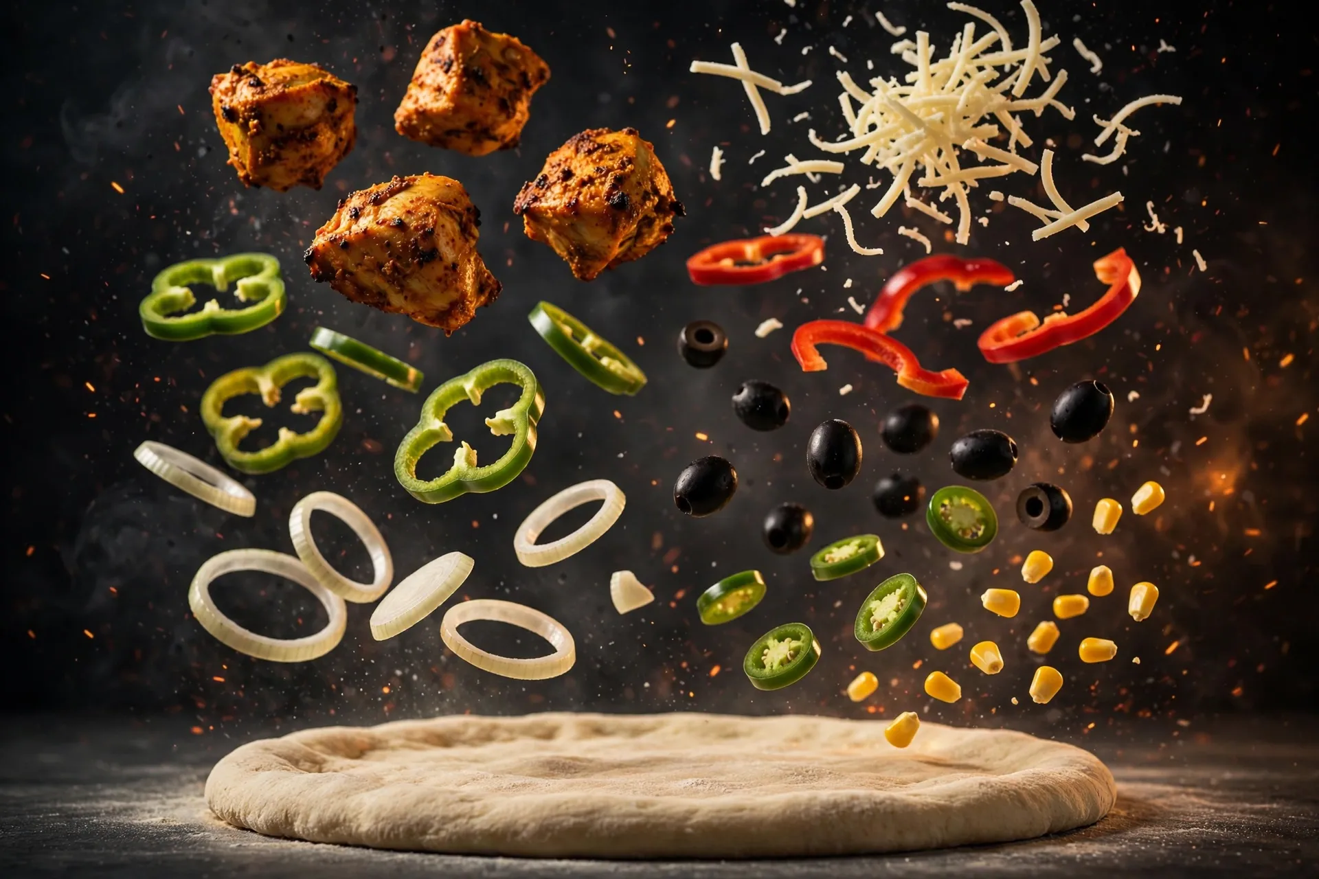 Loaded pizza close-up