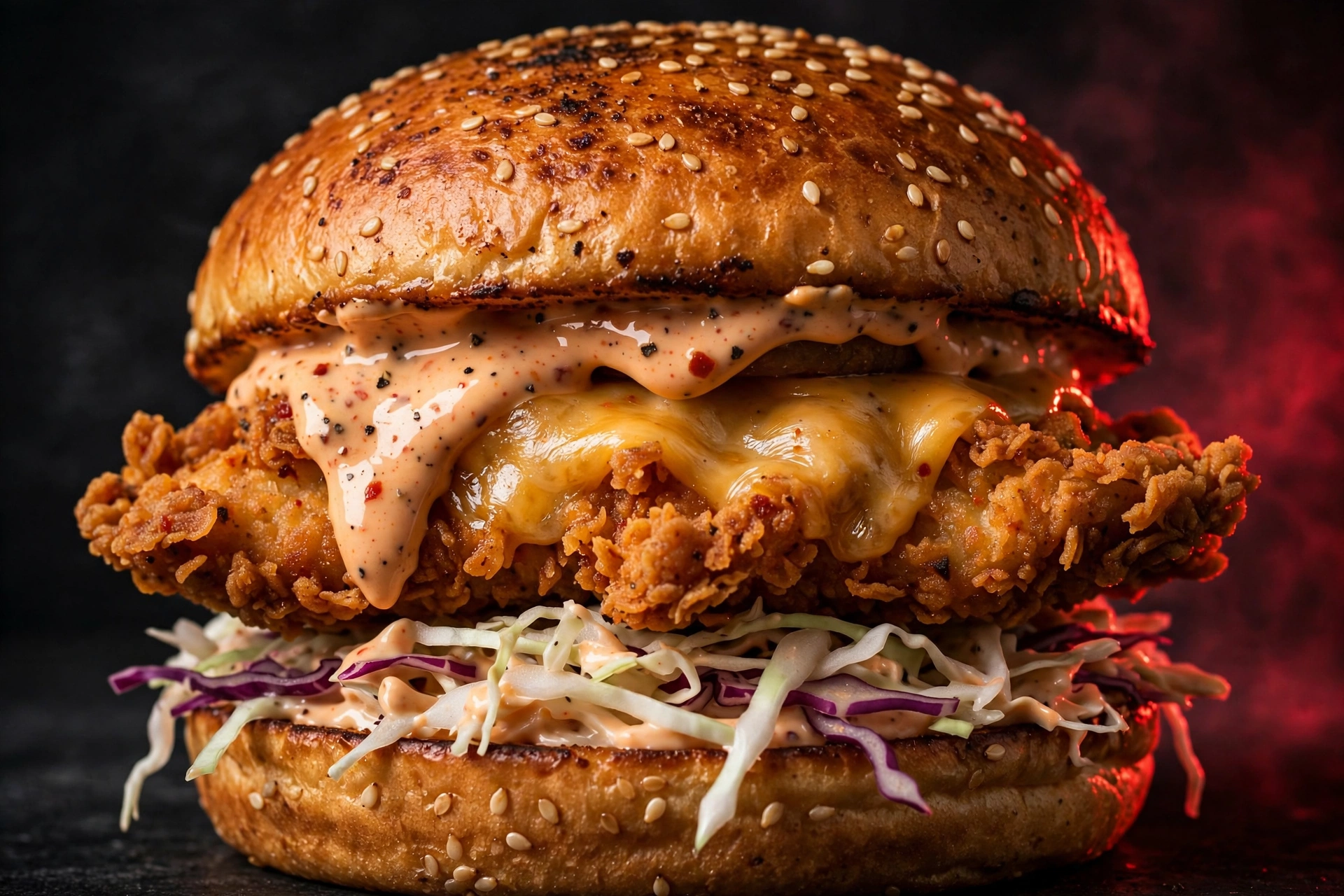 Al Shehryar zinger burger close-up